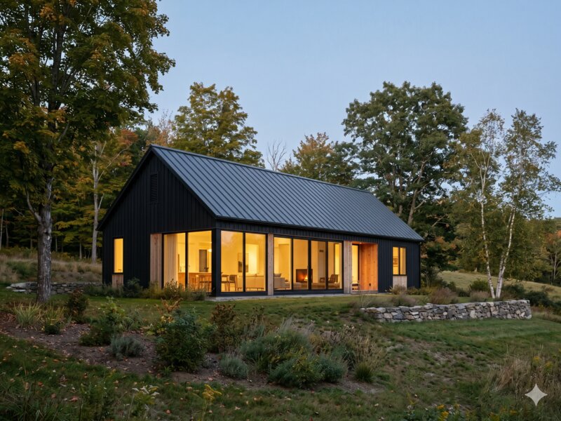 New-build modern New England home with cedar accents